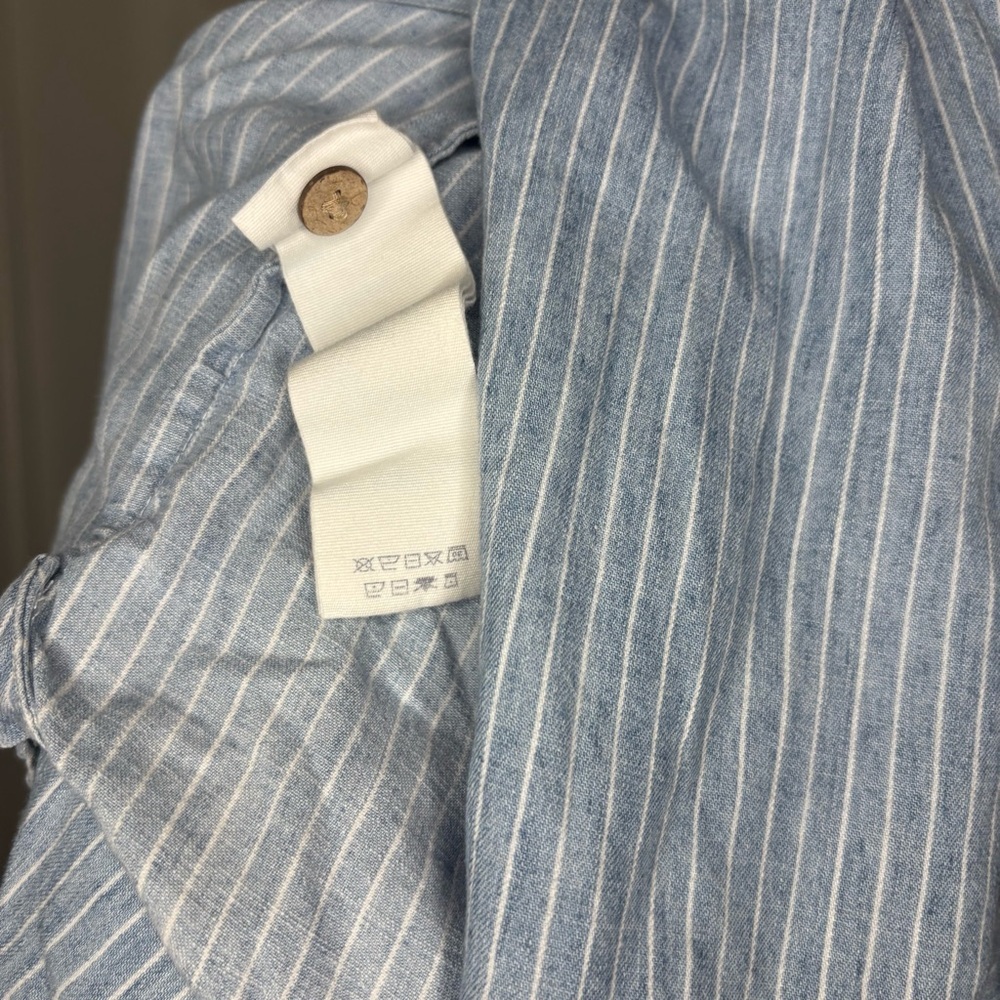 Faherty Light Blue Pinstripe Button-Up Shirt - Picture 5 of 6